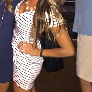 Striped wrap mini dress